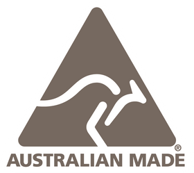 Australian Made Logo Tan & White Color