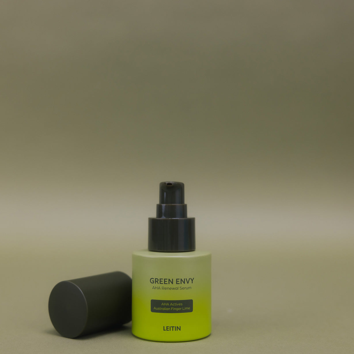 Image of LEITIN Skincare's Green Envy AHA Face Serum with Lid off