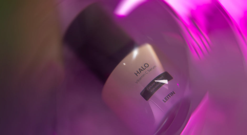 Picture of LEITIN Skincare Halo Vitamin C Serum Editorial Image Pink Halo